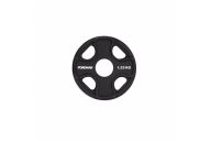 Олимпийский диск в уретане FOREMAN UOP 1,25 кг, черный, резиновая наклейка