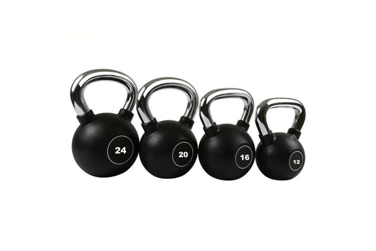 Гиря 6 кг YouSteel PU с хром. ручкой, чёрный 