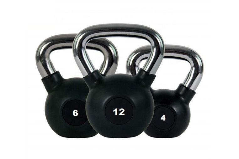 Гиря 6 кг YouSteel PU с хром. ручкой, чёрный фото 1