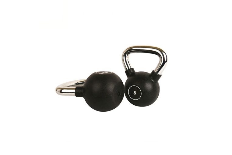 Гиря 6 кг YouSteel PU с хром. ручкой, чёрный фото 2