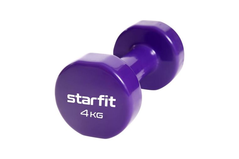 Гантель виниловая Core 4 кг Star Fit DB-101 фиолетовый 