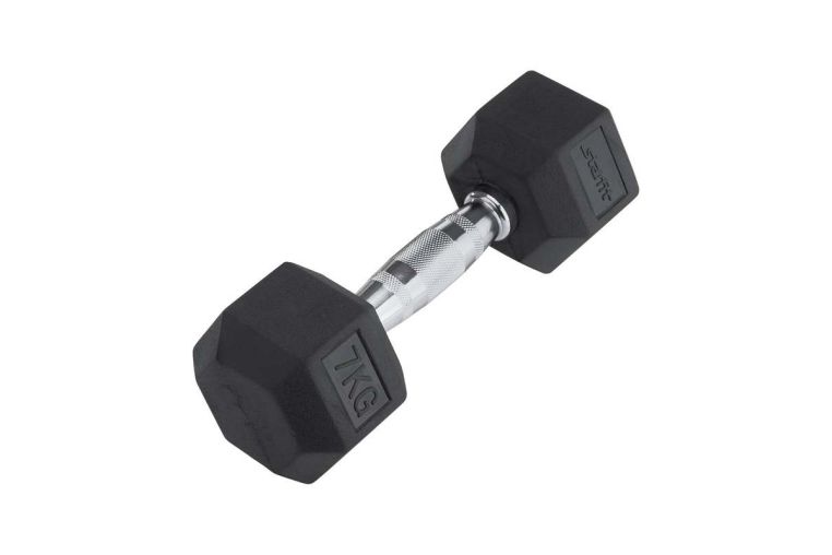 Гантель гексагональная Star Fit Pro DB-301 7 кг, обрезиненная, черная 