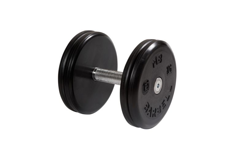 Гантель классик с вращающейся ручкой хром 15 кг MB Barbell MB-FdbEM-B15 