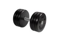 Гантель MB Barbell классик с вращающейся ручкой\хром чёрная 38 кг MB-FdbEM-B38