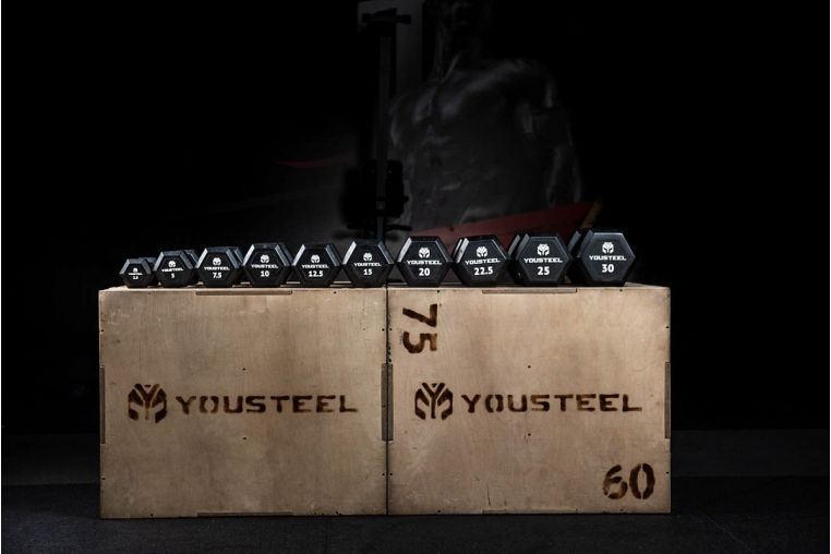 Гантель обрезиненная YouSteel HEX DB 12,5 кг фото 2