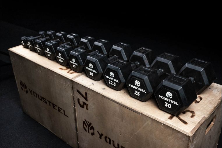 Гантель обрезиненная YouSteel HEX DB 12,5 кг фото 6