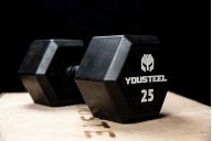 Гантель обрезиненная YouSteel HEX DB 22,5 кг