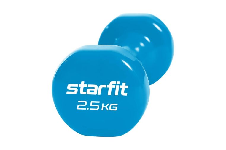 Гантель виниловая Core 2,5 кг Star fit DB-101 синий фото 2