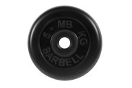 Диск обрезиненный d26мм MB Barbell MB-PltB26-5 5кг черный