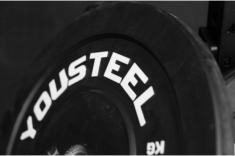 Диск каучуковый для штанги YouSteel тренировочный черный 10кг фото 2