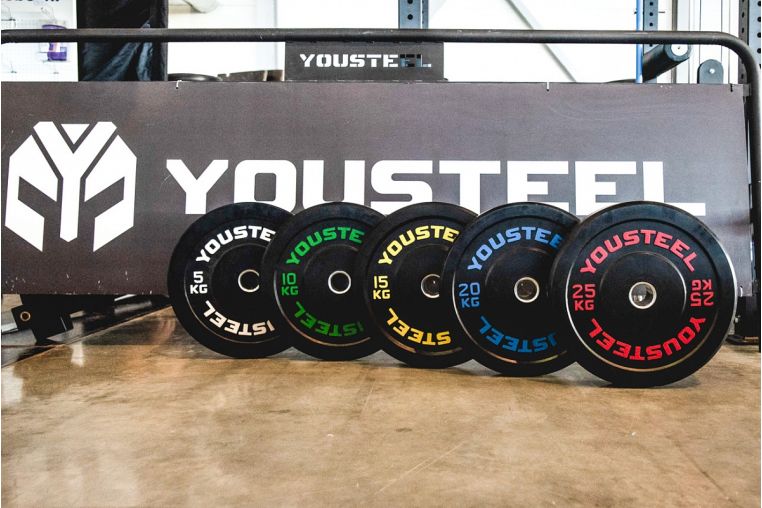 Диск каучуковый для штанги YouSteel тренировочный черный 10кг фото 3