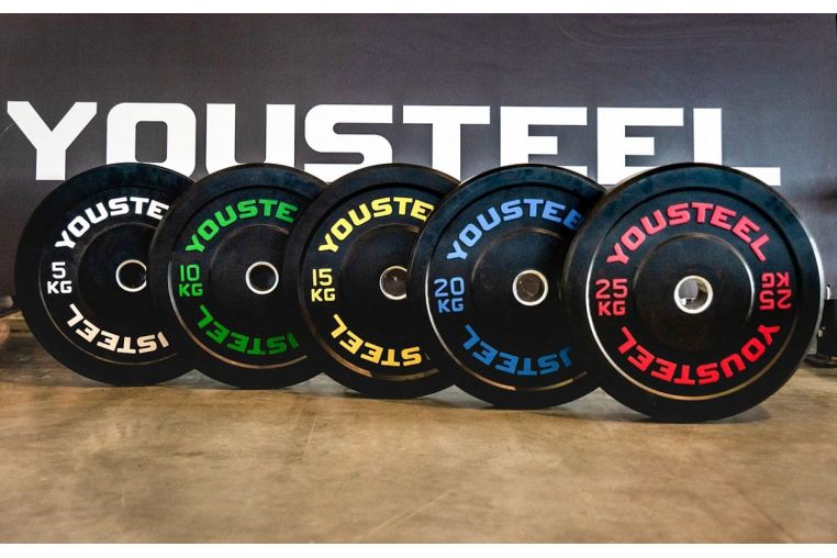 Диск каучуковый для штанги YouSteel тренировочный черный 10кг фото 4
