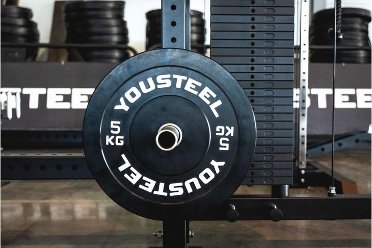 Диск каучуковый для штанги YouSteel тренировочный черный 10кг фото 5