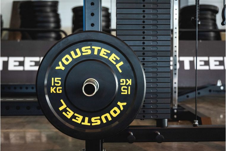 Диск каучуковый для штанги YouSteel тренировочный черный 10кг фото 6