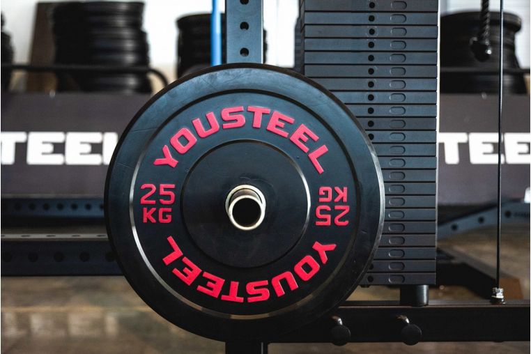 Диск каучуковый для штанги YouSteel тренировочный черный 10кг фото 8