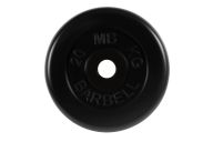 Диск обрезиненный d51мм MB Barbell MB-PltB51 20кг черный