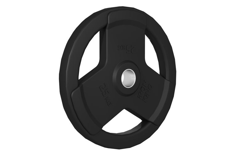 Диск обрезиненный 3-мя хватами Iron King черный D50 мм 25 кг фото 1