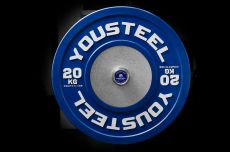 Диск 20кг каучуковый соревновательный YouSteel синий