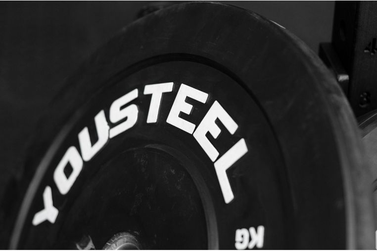 Диск каучуковый для штанги YouSteel тренировочный черный 25кг фото 4