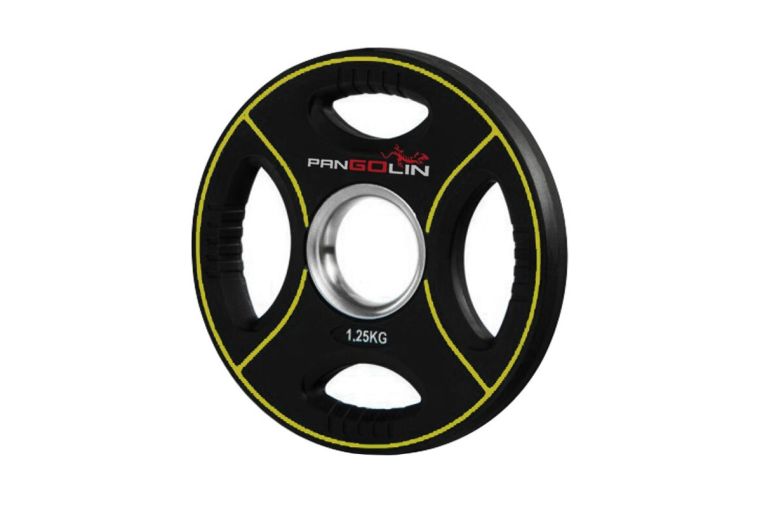 Диск олимпийский d51мм Pangolin X-Line WP012PU 1,25кг черный с желтыми полосами 