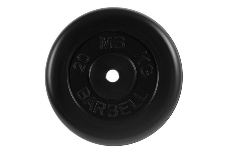 Диск обрезиненный d31мм MB Barbell MB-PltB31-20 20 кг черный 