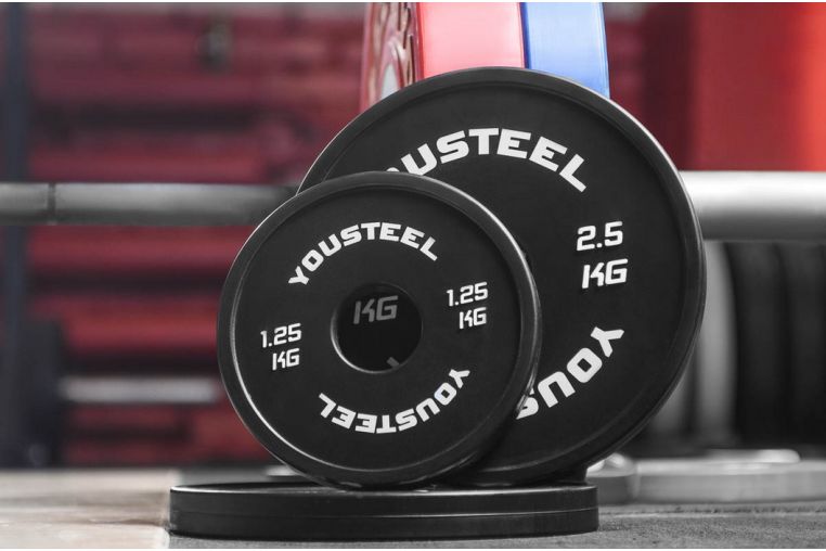 Диск 2,5кг YouSteel каучуковый, тренировочный, черный 
