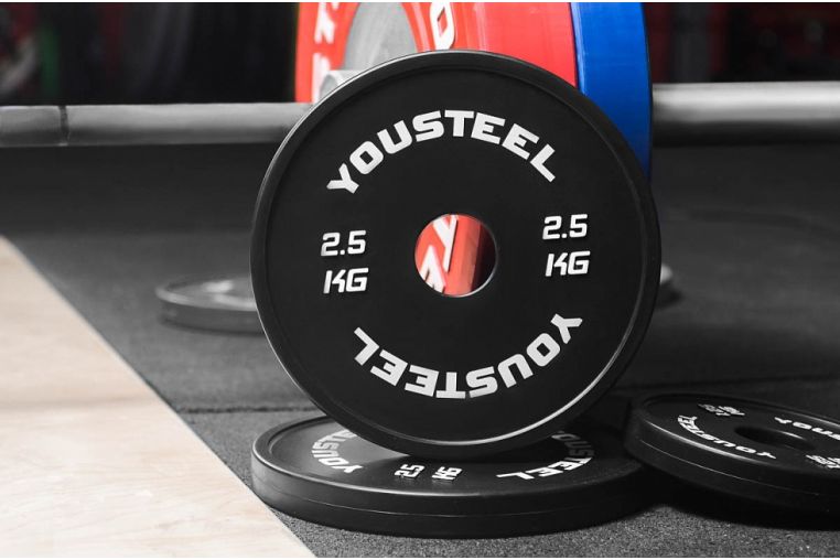 Диск 2,5кг YouSteel каучуковый, тренировочный, черный фото 2