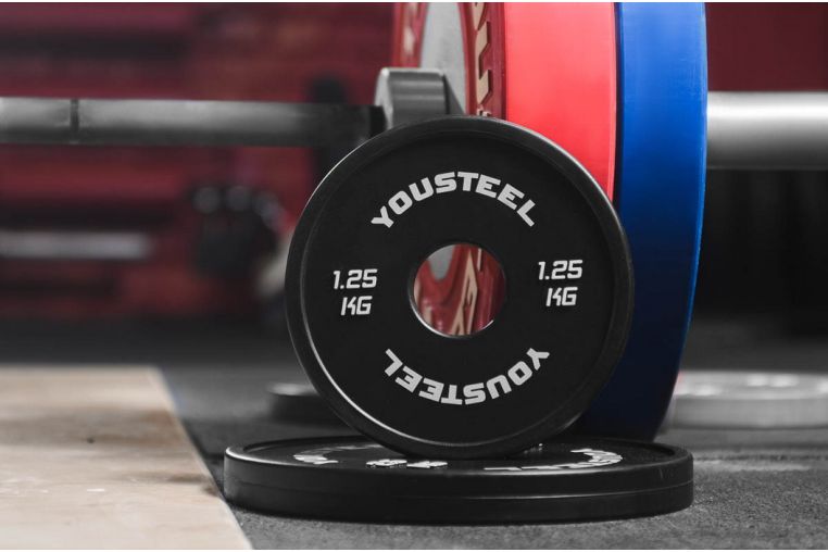 Диск 2,5кг YouSteel каучуковый, тренировочный, черный фото 6
