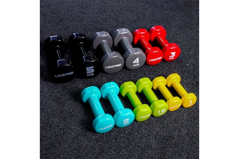 Гантели для аэробики 2 кг Live Pro Colored Studio Dumbbell NL\LP8076-2\BL-00-00 фото 2