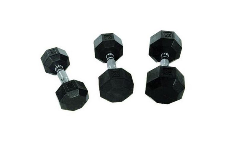 Гантель 17,5кг Perform Better Rubber Encased Hex Dumbbells PB\4137-17,5\BK-17-00 фото 1