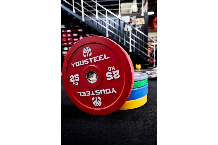 Диск 25кг YouSteel EVO Bumper Plate красный 
