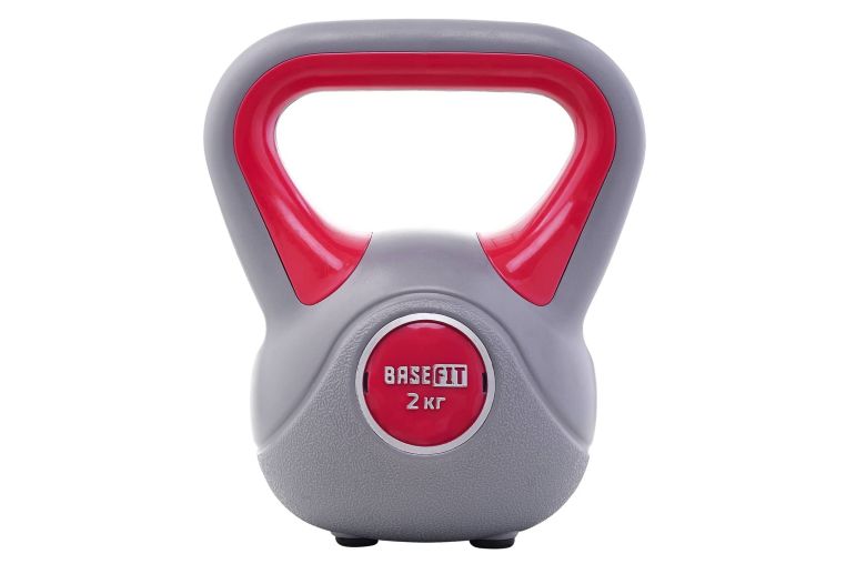 Гиря пластиковая 2 кг BaseFit DB-503 серый\розовый 