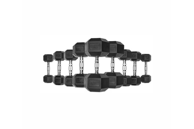 Гексагональные обрезиненные гантели. Ряд от 27,5 до 40 кг UltraGym 