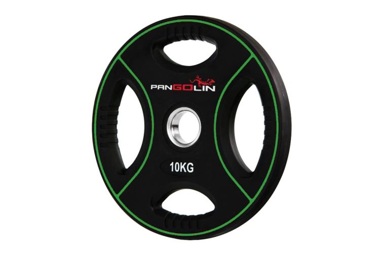 Диск олимпийский d51мм Pangolin X-Line WP012PU 10 кг черный с зелеными полосами 