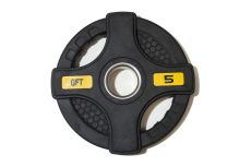 Диск олимпийский обрезиненный Original Fit.Tools с двумя хватами 5 кг FT-2HGP-5 черный