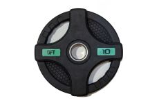 Диск олимпийский обрезиненный Original Fit.Tools с двумя хватами 10 кг FT-2HGP-10 черный