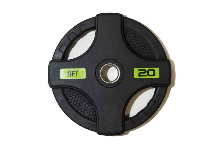 Диск олимпийский обрезиненный Original Fit.Tools с двумя хватами 20 кг FT-2HGP-20 черный 