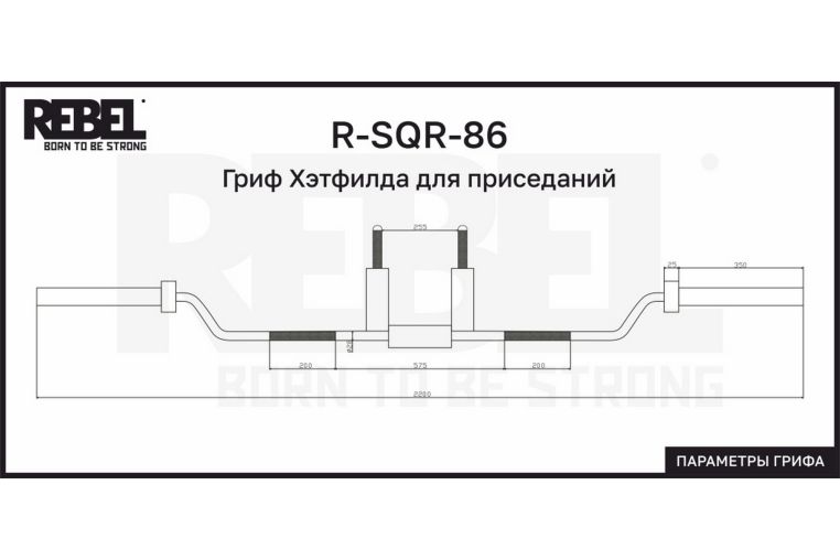 Гриф Хэтфилда для приседаний REBEL R-SQR-86 фото 3