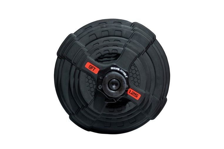 Штанга олимпийская 128 кг Original Fit.Tools диски с двумя хватами, черный гриф фото 10
