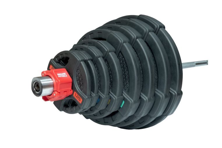 Штанга олимпийская 180 кг Original Fit.Tools диски с двумя хватами, хромированный гриф фото 9