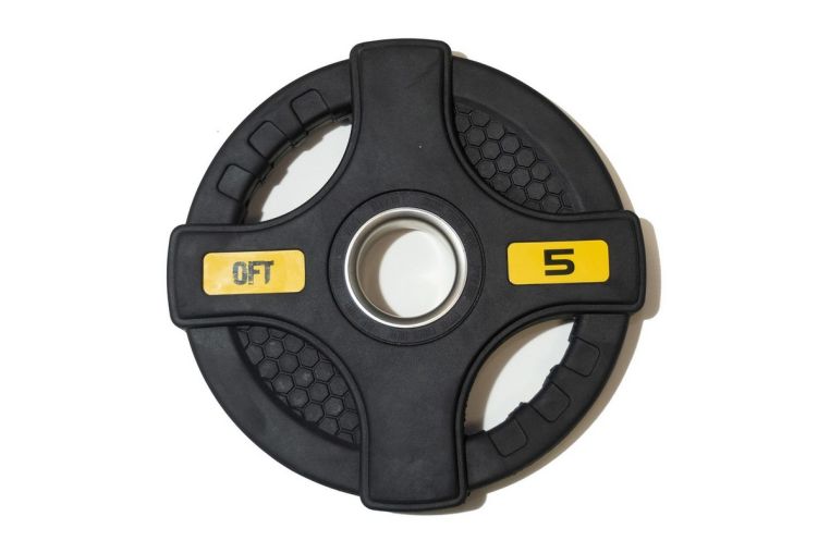 Штанга олимпийская 180 кг Original Fit.Tools диски с двумя хватами, хромированный гриф фото 4