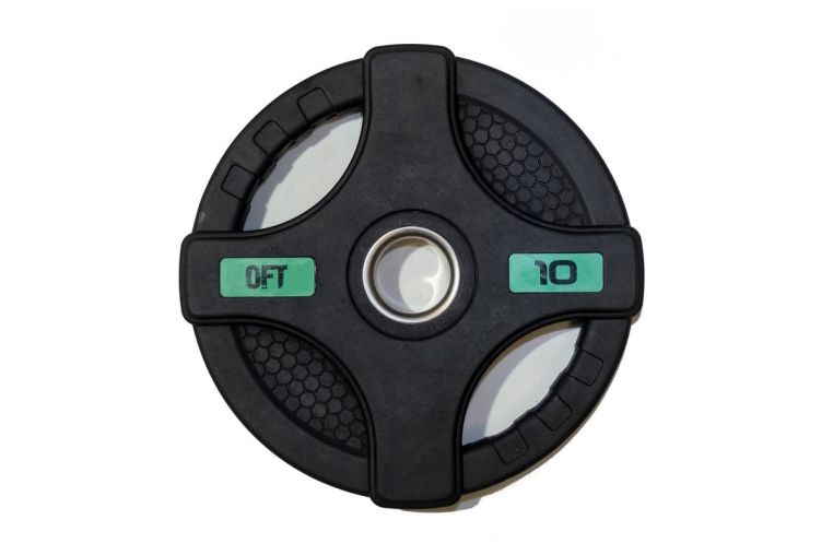 Штанга олимпийская 180 кг Original Fit.Tools диски с двумя хватами, хромированный гриф фото 5