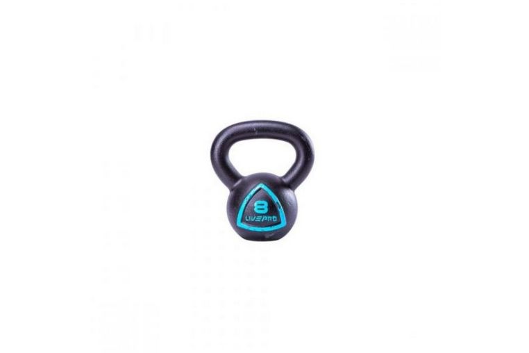 Чугунная гиря 6 кг Live Pro Solid Cast Iron Kettlebell LP8041-06 черный\синий 