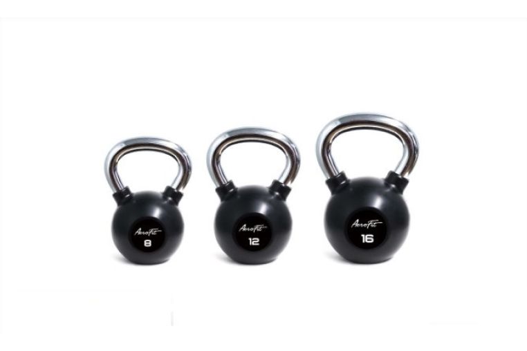 Гиря обрезиненная с хромированной рукояткой 20 кг Aerofit AFBK20, черный 