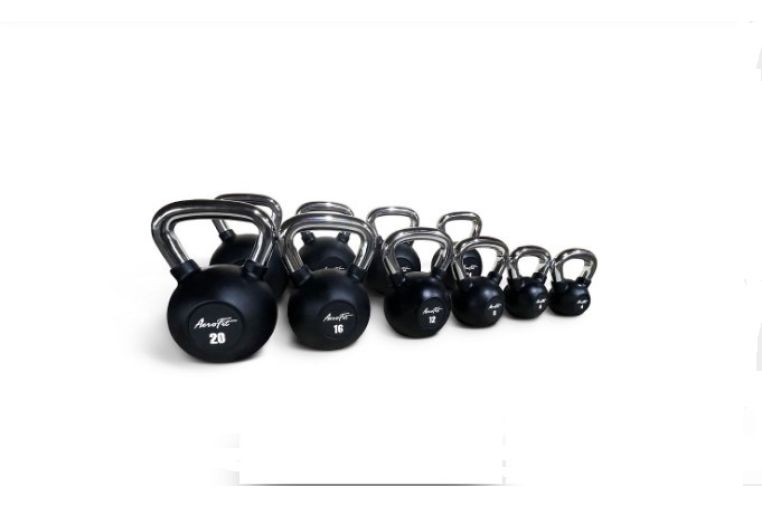 Гиря обрезиненная с хромированной рукояткой 28 кг Aerofit AFBK28, черный фото 2