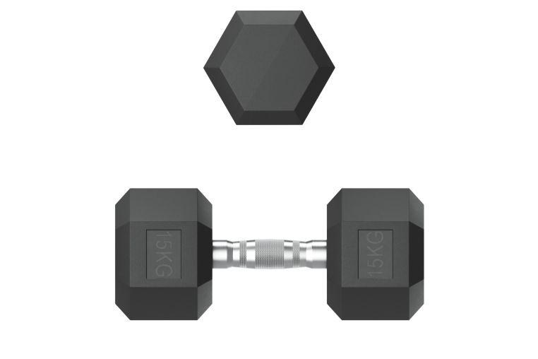 Гантель гексагональная 15 кг обрезиненная UnixFit DBHEX15 фото 7
