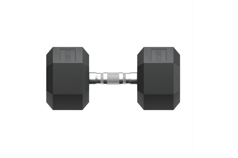 Гантель гексагональная 17,5 кг обрезиненная UnixFit DBHEX17_5 фото 8