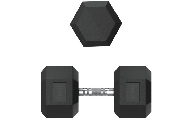 Гантель гексагональная 45 кг обрезиненная UnixFit DBHEX45 фото 6