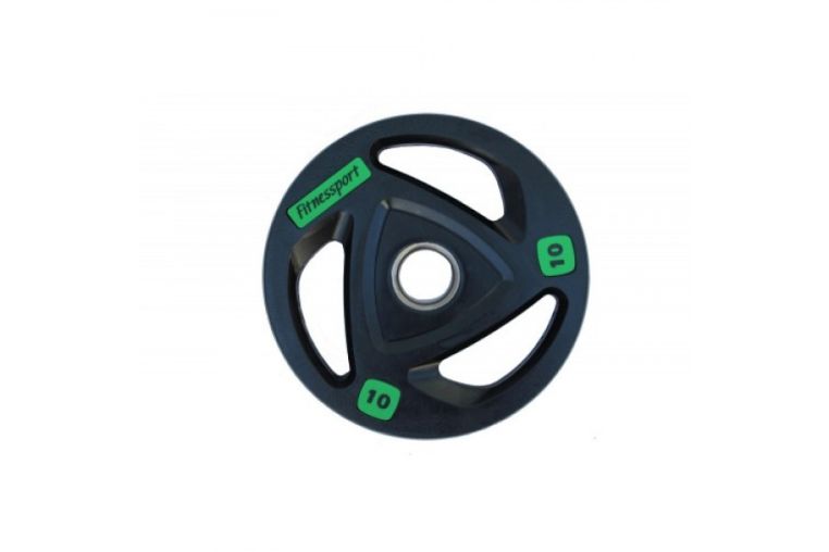 Диск олимпийский обрезиненный (Fitnessport), черный 10кг. 