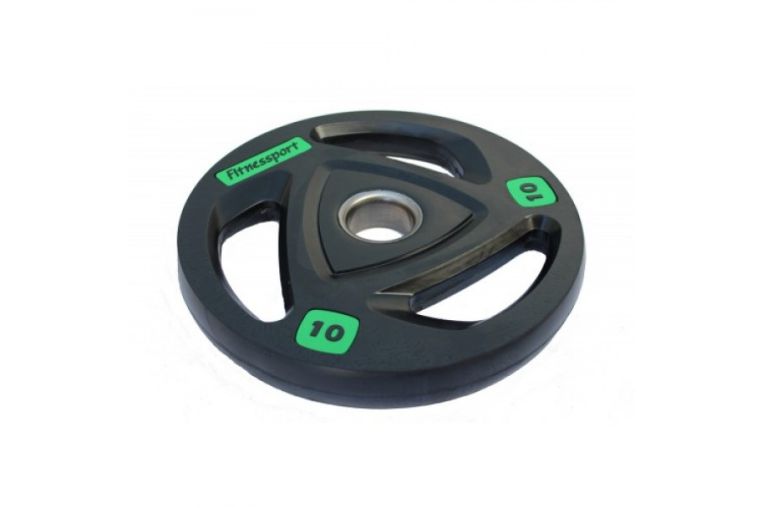 Диск олимпийский обрезиненный (Fitnessport), черный 10кг. фото 1